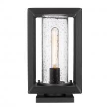  2073-OPR NB-SD - Smyth NB Pier Mount - Outdoor in Natural Black with Seeded Glass Shade